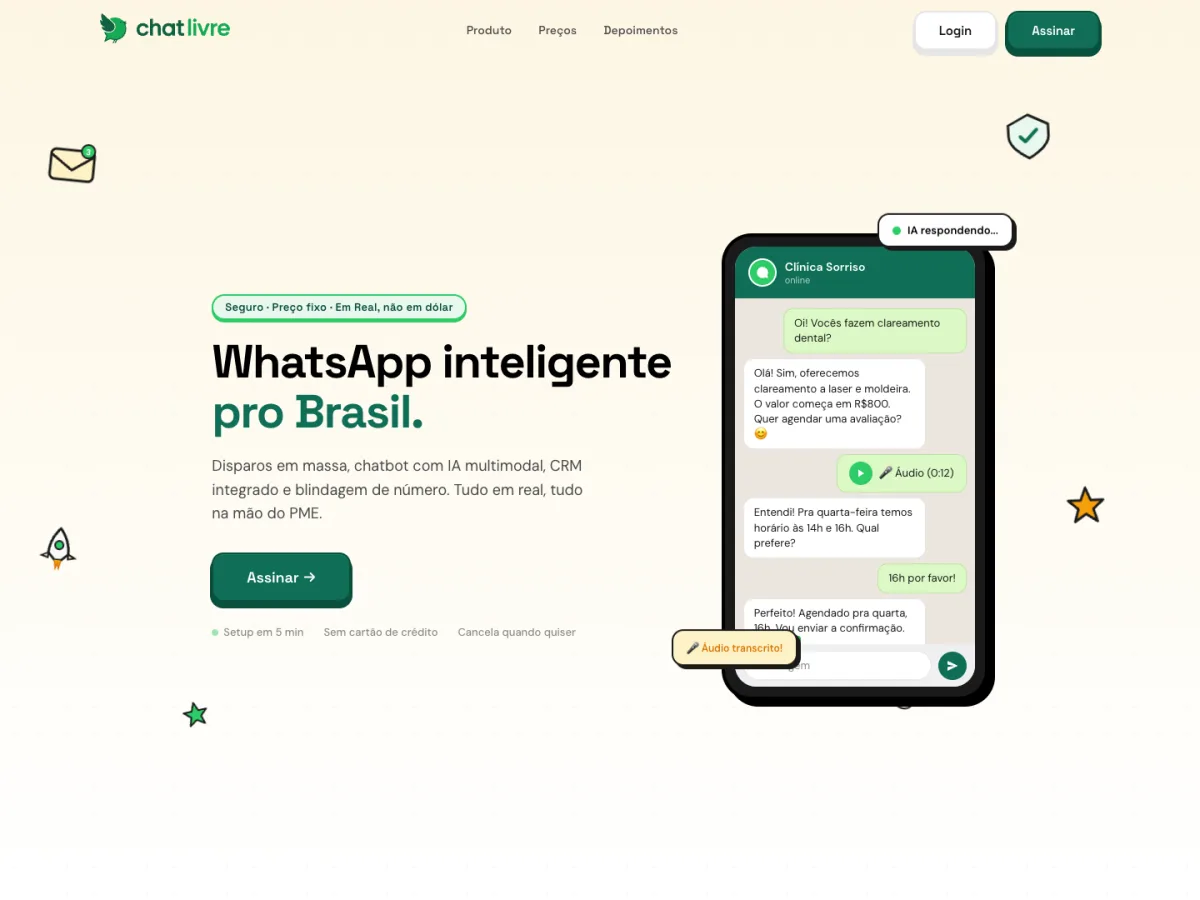 ChatLivre website hero